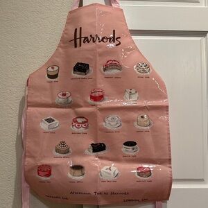 Harrods Pink Apron with Dessert Motifs